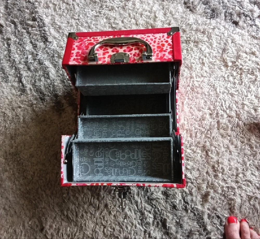 Caboodles NWOT Pink Leopard Print Jewelry Case with Silver Hardware